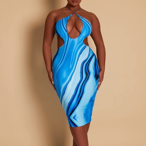 MarstheLabel - Cross Midi - Ocean Blue - Picture 1 of 4